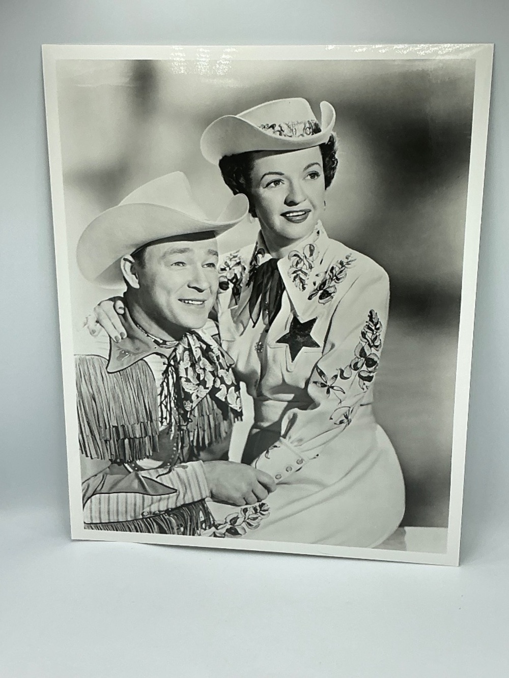 Roy Rogers & Dale Evans 8x10 Black & White Western Promo Photo King of Cowboys